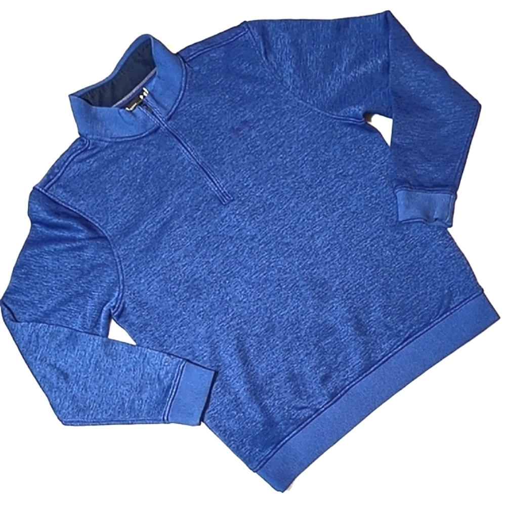 Under Armour Storm 1/4 Zip Sweater Sweatshirt Fleece Lg Heathered Blue Cold Gear